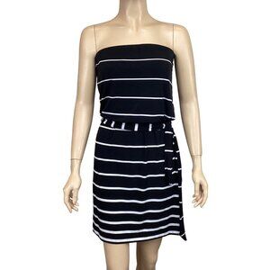 White House Black Market Strapless Black‎ & White Striped Dress XS Xsmall